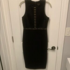 Black Sleeveless Dress with Studded Detail